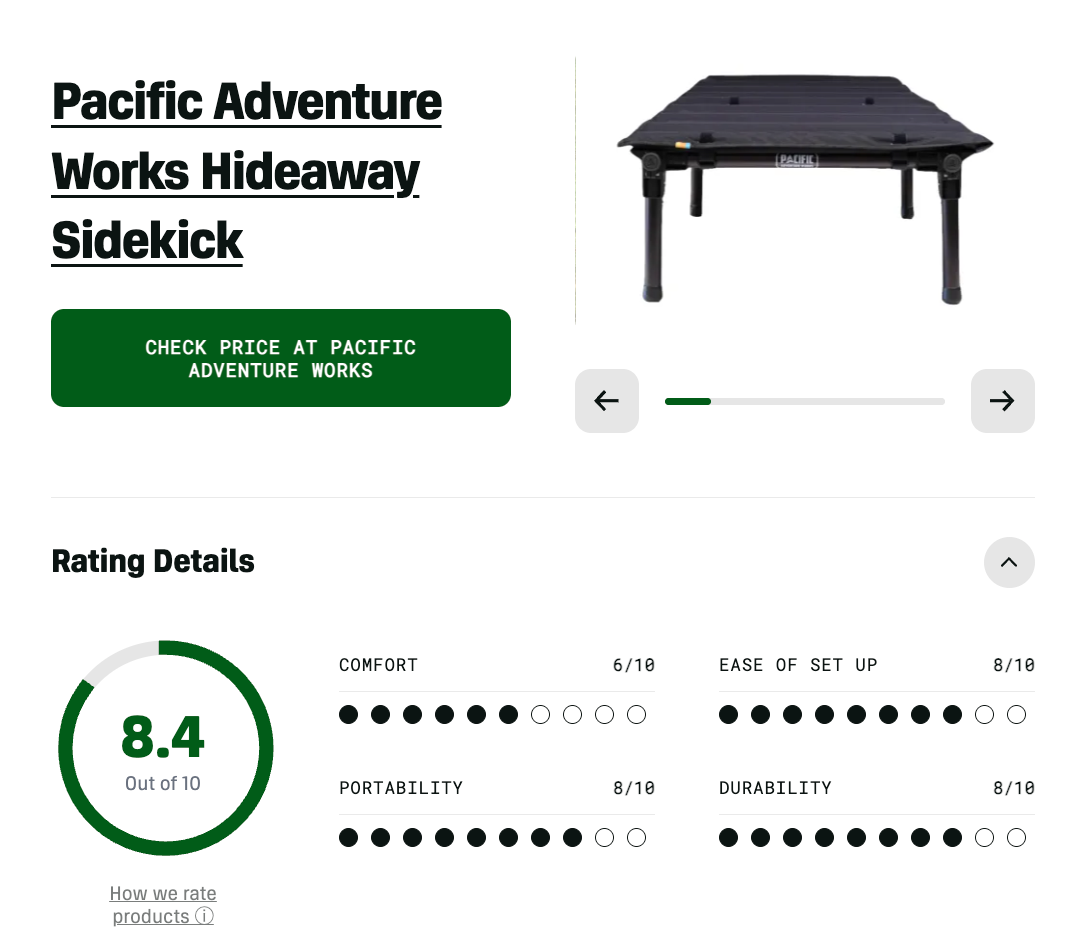 GearJunkie Reviews the Hideaway Sidekick Sleeping Platform