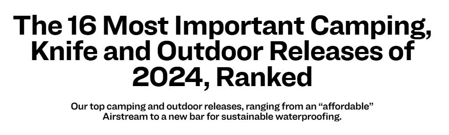 Gear Patrol Names the Hideaway One of the Most Important Outdoor Gear Launches of 2024