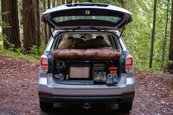 Subaru Forester with sleeping platform for car camping
