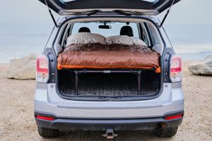 hideaway double at lowest height in subaru forester with aeronaut blanket